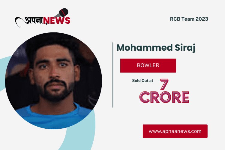 Mohammaed Siraj IPL 2023 Price, Photos and Profile