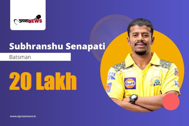 Subhranshu Senapati got 20 Lakh In IPL 2023