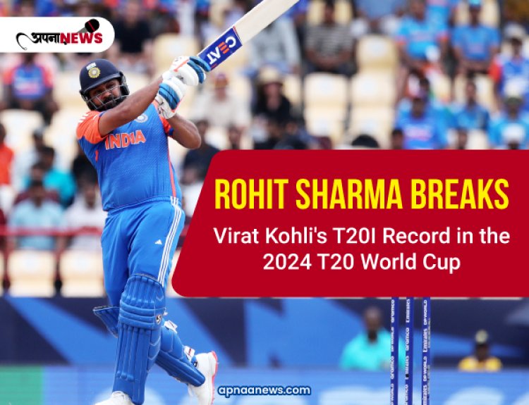 Rohit Sharma Breaks Virat Kohli's T20I Record in the 2024 T20 World Cup