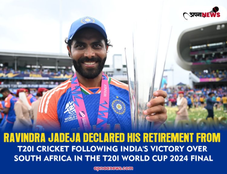 Ravindra Jadeja Declared His Retirement from T20I Cricket Following India's Victory Over South Africa in the T20I World Cup 2024 Final