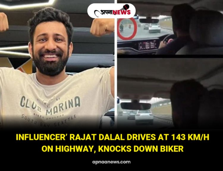 'Influencer’ Rajat Dalal Drives at 143 km/h on Highway, Knocks Down Biker